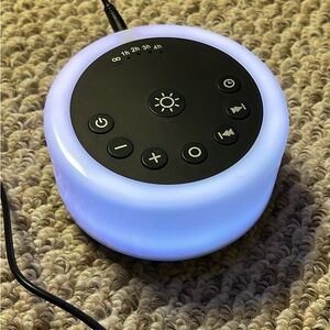 Black and White Sound Machine with LED Light